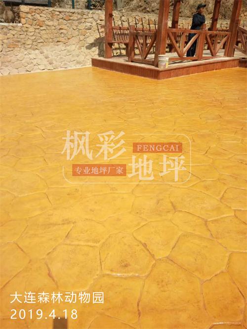 辽宁省大连市森林动物园压模水泥地坪施工图片