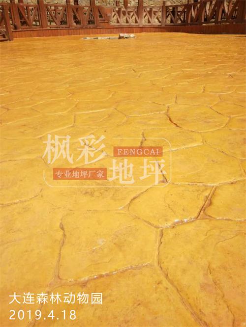 辽宁省大连市森林动物园压模水泥地坪施工图片